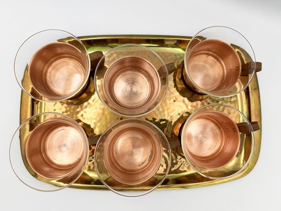 Image 1 of Service à thé en cuivre et teck