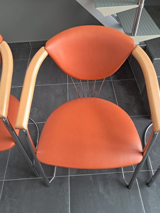 Image 1 of Set of 4 Italian design chairs, Effezeta