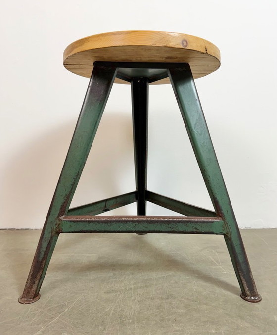Image 1 of Green Industrial Workshop Stool, 1960s