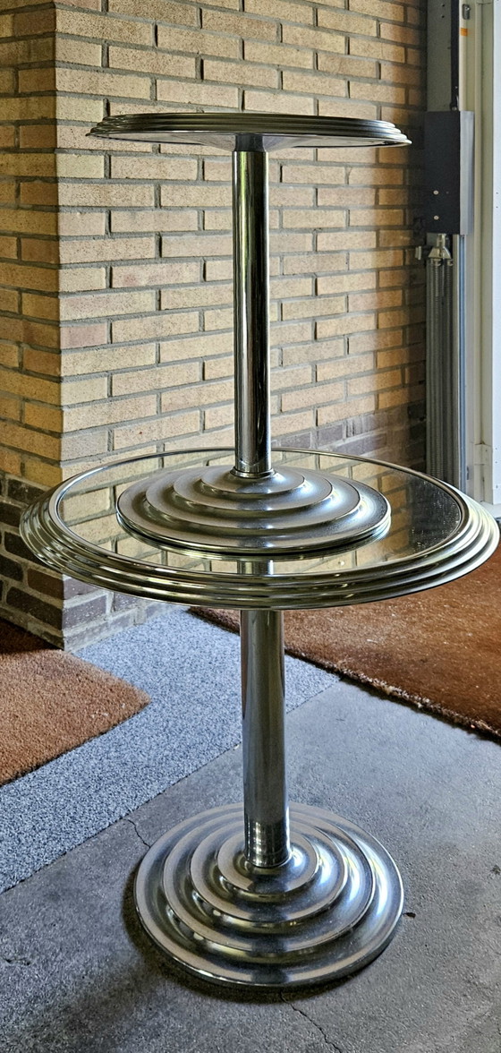 Image 1 of Ensemble de tables d'appoint chromées à miroir