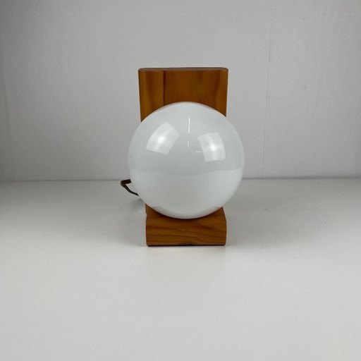 MCM Wandleuchter aus Holz und Glas