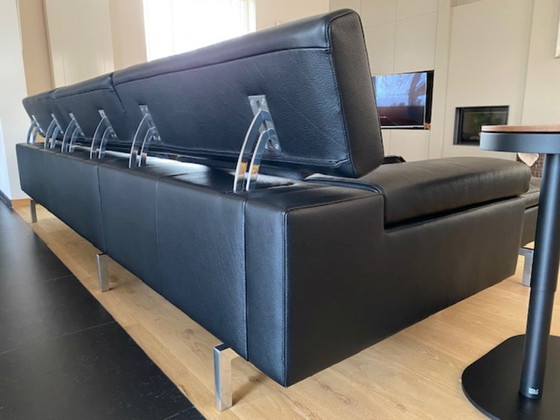 Image 1 of Salón de diseño Jori Shiva – 310 cm con sillón + puf grande – Piel Fuerte (negro) – Excelente estado