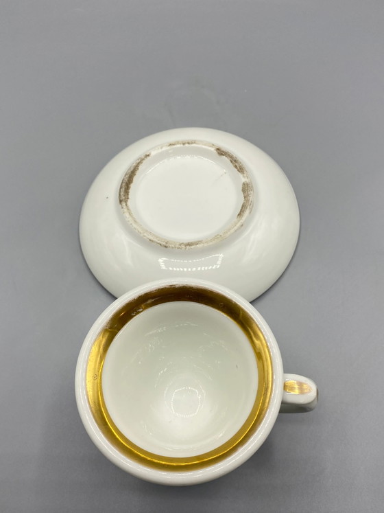Tasse et soucoupe Brûlot en porcelaine dorée antique, XIXe siècle – Objets déco, Gold (photo 5 of 5)