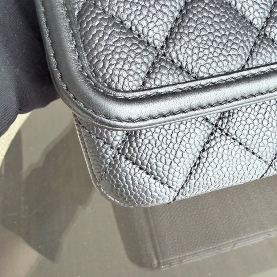 Image 1 of Chanel Filigree CC Medium - 25CM Caviar Quilted Grained Calfskin Black Gold Hardware Series 24