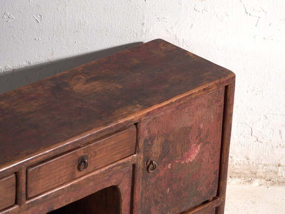 Antiker bemalter niedriger Schrank aus Kiefernholz – China, circa 1900 – Sideboard, Iron (photo 17 of 40)