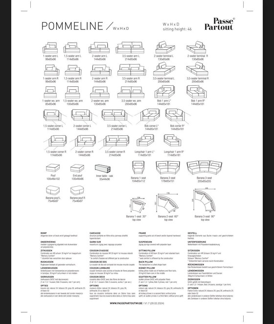 Image 1 of PASSE PARTOUT - DIVANO ANGOLARE A U POMMELINE