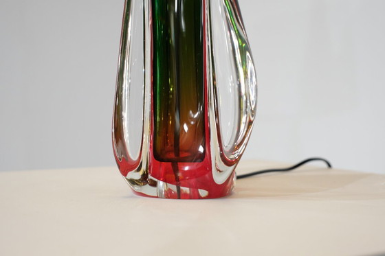 Image 1 of Lampe de table en verre de Murano attribuée à Flavio Poli pour Seguso, Italie, années 1960s