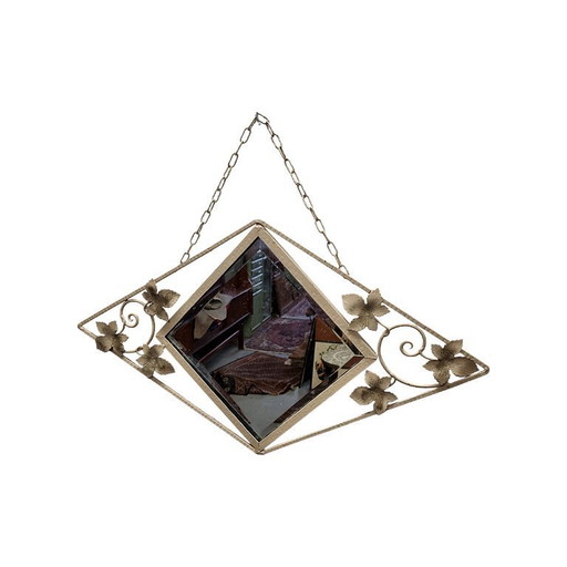 Frans Art Deco metalen spiegel, circa 1930