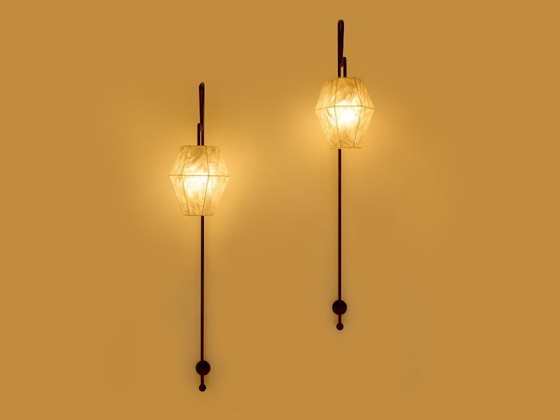 Image 1 of Paire d'appliques murales hautes en métal patiné de Mattia Bonetti, 2009