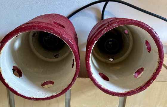 Image 1 of 2 Vintage keramieken brutalist hanglampen 