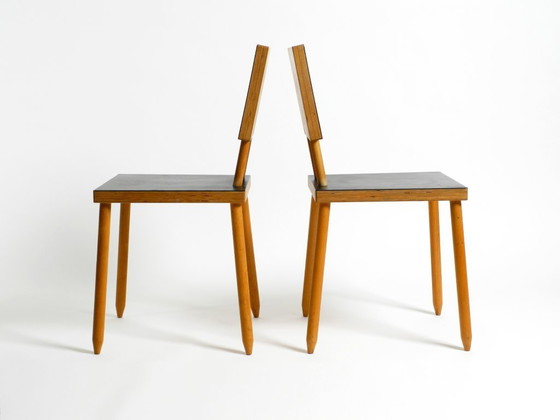 Image 1 of Twee zeldzame demontabele multiplex stoelen van Axel Kufus Model Stöcke voor Atoll