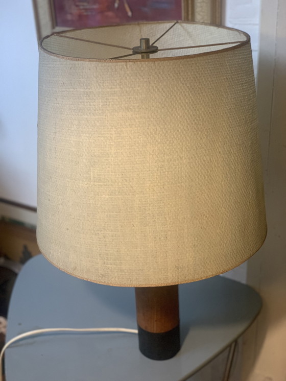 Image 1 of 1950er Jahre Esa Denmark Tischlampe mit seltenem Originalschirm