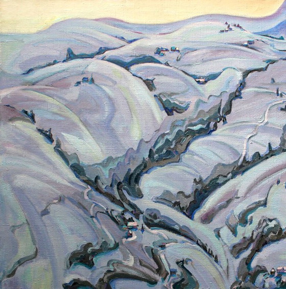 Original Oil Painting Landscape Mountain Patterns – Paintings & Drawings, Canvas (photo 2 of 5)