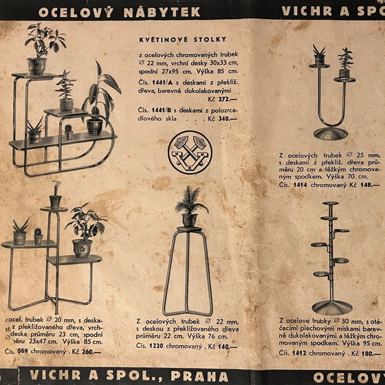 Image 1 of Functionalist Plant Stand by Vichr & Spol., Marked