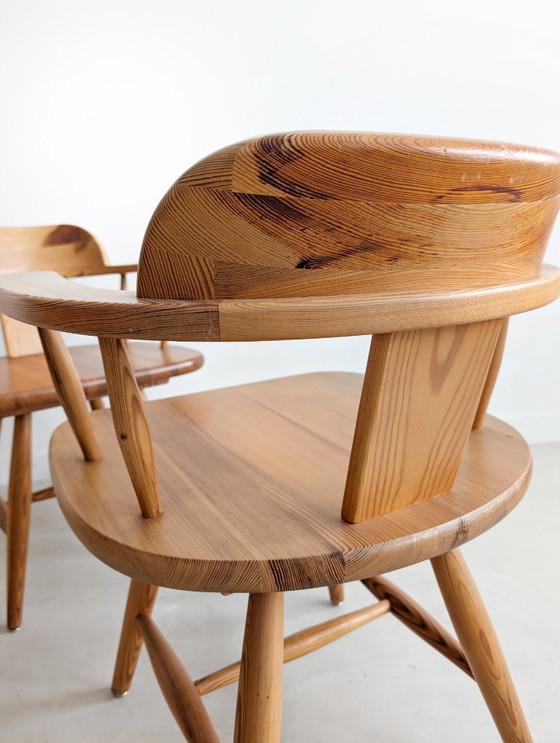 Image 1 of Satz von 6 Esstischstühlen aus Kiefernholz von Asko Finnland 1970s