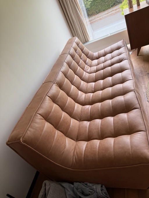 Three-seater ethnicraft leather armchair