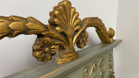 Image 1 of Vintage facet geslepen schouwspiegel Verno Collections goud mint XL