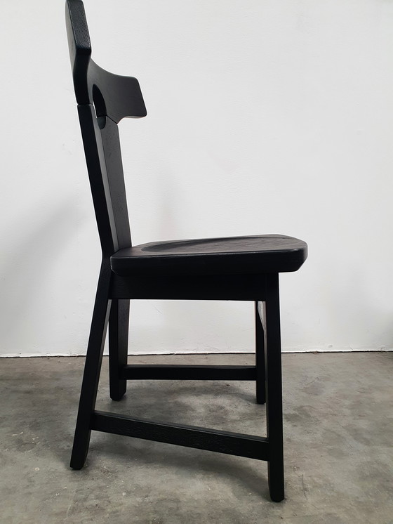 Image 1 of Brutalistische Eichenstühle 60er Jahre Schwarz
