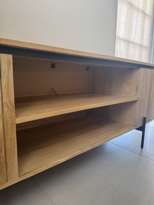 Mueble para TV y mesa auxiliar de 160 cm – Excelente diseño | Mueble para TV en madera de mango de 160 cm - Excelente estado