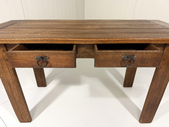 Mesa consola rústica de roble años 60, Madera, Marrón (foto 15 de 19)