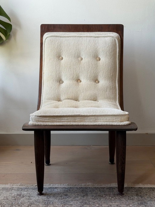 Vintage Carter Brothers Scoop Chair – kuipstoelen, Textile, Wood (photo 2 of 5)