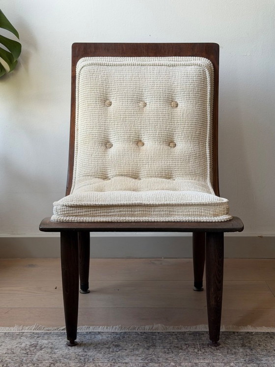 Vintage Carter Brothers Scoop Chair – Kuipstoelen, Textile, Wood (photo 2 of 5)