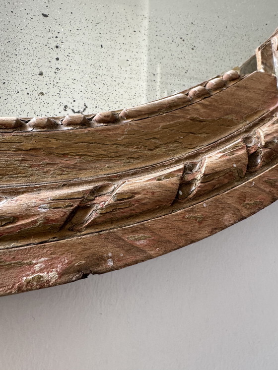 Image 1 of Antique Louis XVI Oval Knot Mirror