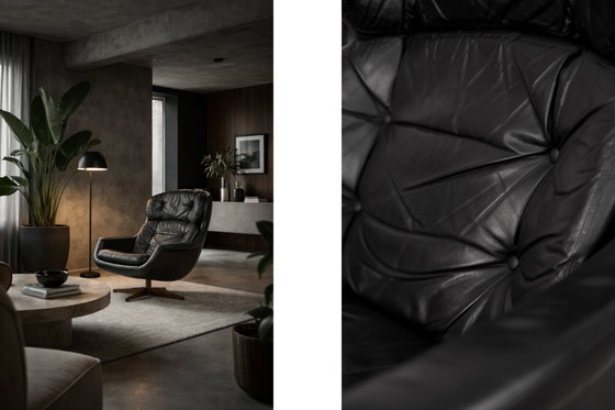 Image 1 of Vintage Mid-Century Scandinavian Modern Swivel Lounge Chair From Selig Imperial, 1970s