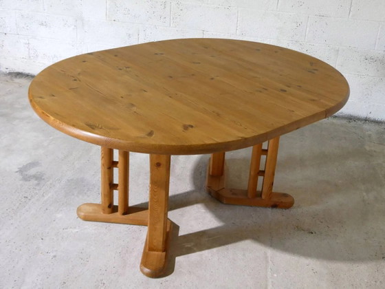 pine dining table, Netherlands, 1970 – Wood, Scandinavian (photo 8 of 9)