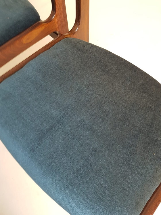 Ensemble de 6 chaises de salle à manger Erik Buch en palissandre, bleues, récemment retapissées – Wood (photo 14 of 15)