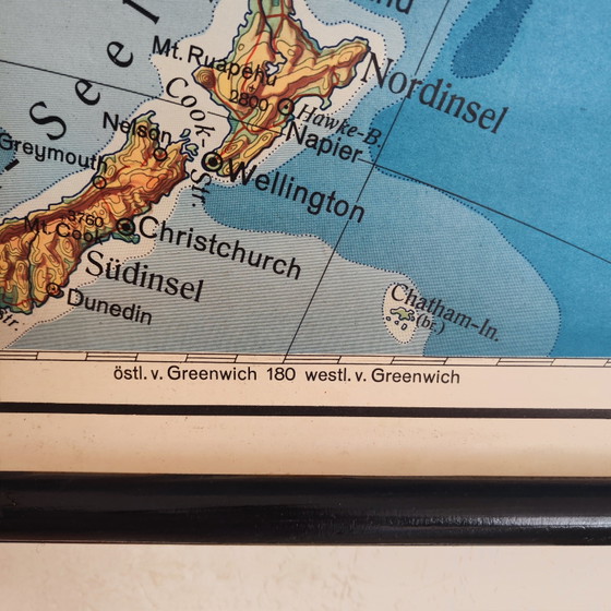 XXL Vintage School Map / Topography of Australia / 1950 – Wall decoration, Textile (photo 10 of 11)