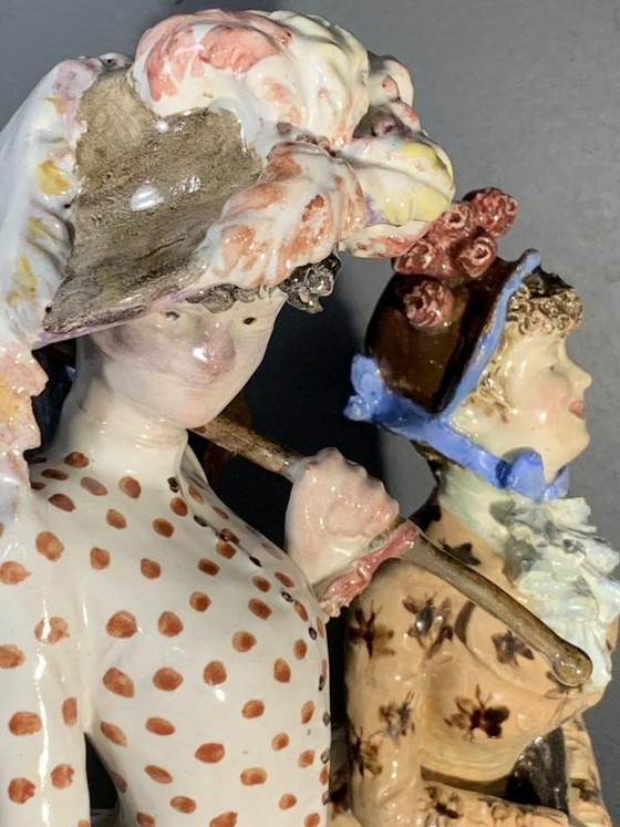 Sculptures impressionnistes de femmes en faïence de Cacciapuoti Fratelli, 1881, Lot de 2 – Ceramic (photo 8 of 19)