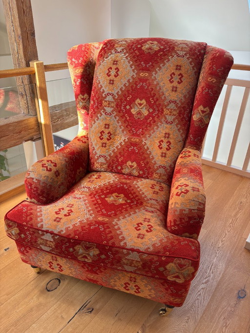 Wing chair from Wagner Möbelmanufaktur – Bielefelder Werkstätten, fauteuils, Textile, Wood