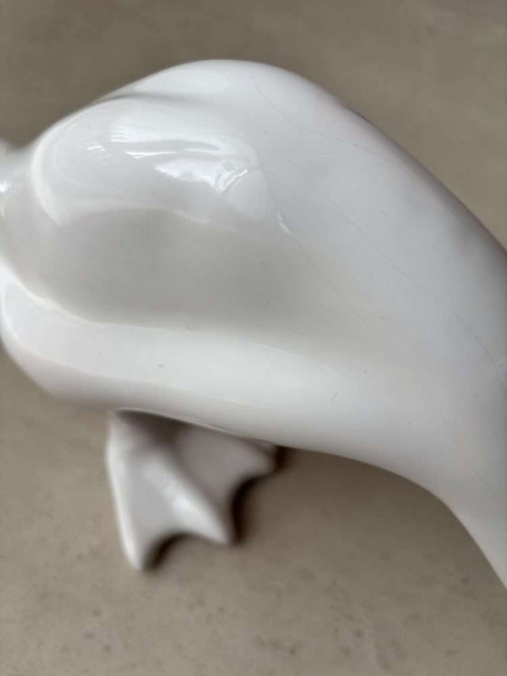 Image 1 of Minimalist porcelain geese set 80s white design