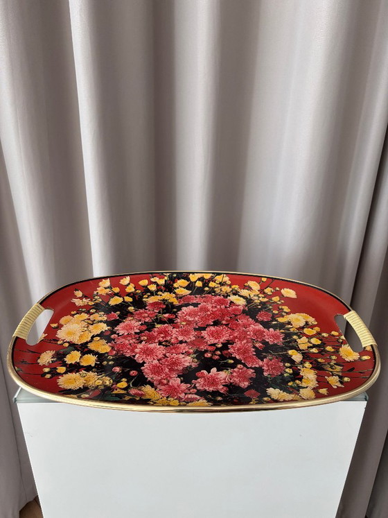 Vintage serveerschaal met bloemenmotief – chrysantendesign uit de jaren 70 – Tafelaccessoires, Other (photo 6 of 9)