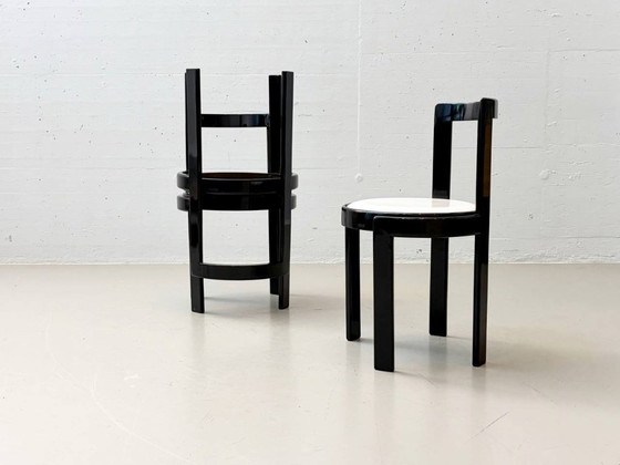 Image 1 of Set van 4 zeldzame bijzettafelstoelen van Gianfranco Frattini, Italië, jaren 70.