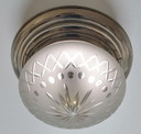 Art Deco ceiling lamp chrome etched cut glass