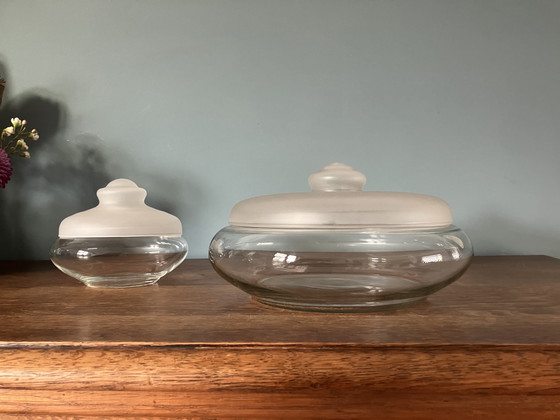 Image 1 of Pot à biscuits et bonbonnière Royal Leerdam conçus par Jacques Boon