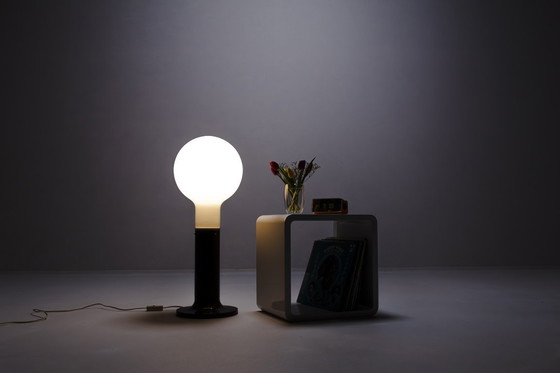 Image 1 of Stehlampe im Weltraumzeitalter aus Glas und Metall von Temde Leuchten, Schweiz, 1960er Jahre