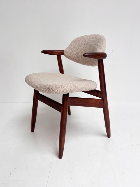 Image 1 of Newly upholstered cowhorn chair, 1970s