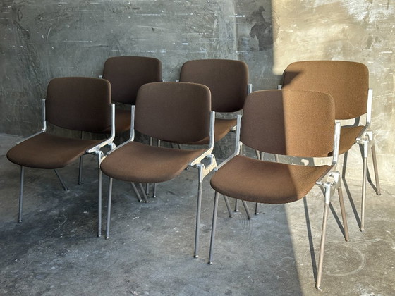 Image 1 of 6 sillas Castelli DSC 106, Giancarlo Piretti - marrón/verde