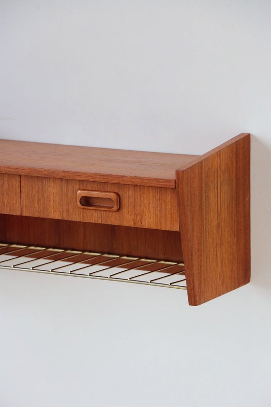 Image 1 of Vintage Swedish teak wall console – 1950s design