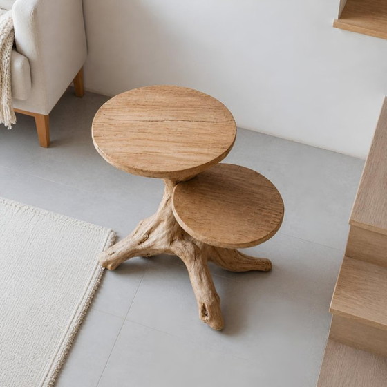 Image 1 of Mesa de comedor rústica escultórica de madera flotante natural y biológica