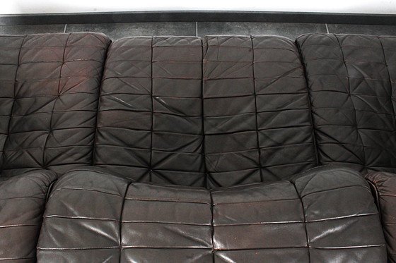 Image 1 of De Sede DS11 a due posti in pelle patchwork marrone