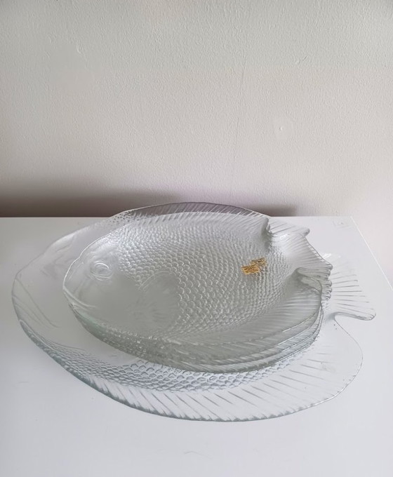 Image 1 of Set da pesce vintage Arcoroc (1 ciotola + 6 piatti) Arc International