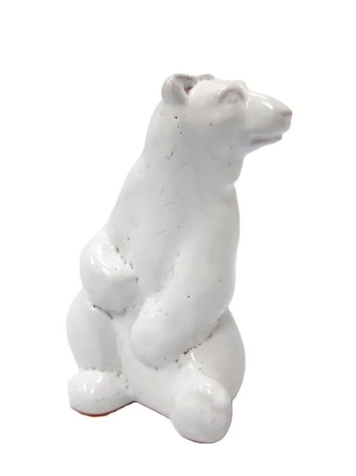 Ours en poterie émaillée, figurine en céramique