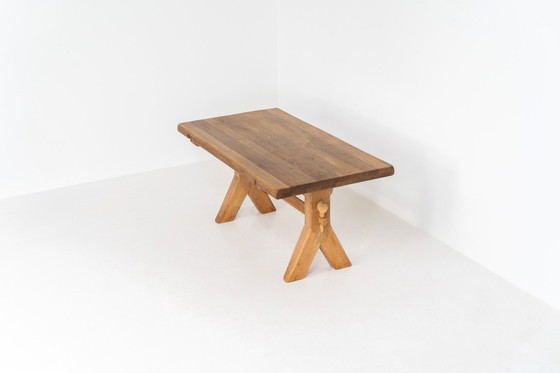 Image 1 of Brutalistische eettafel van De Puydt (België, jaren 70).