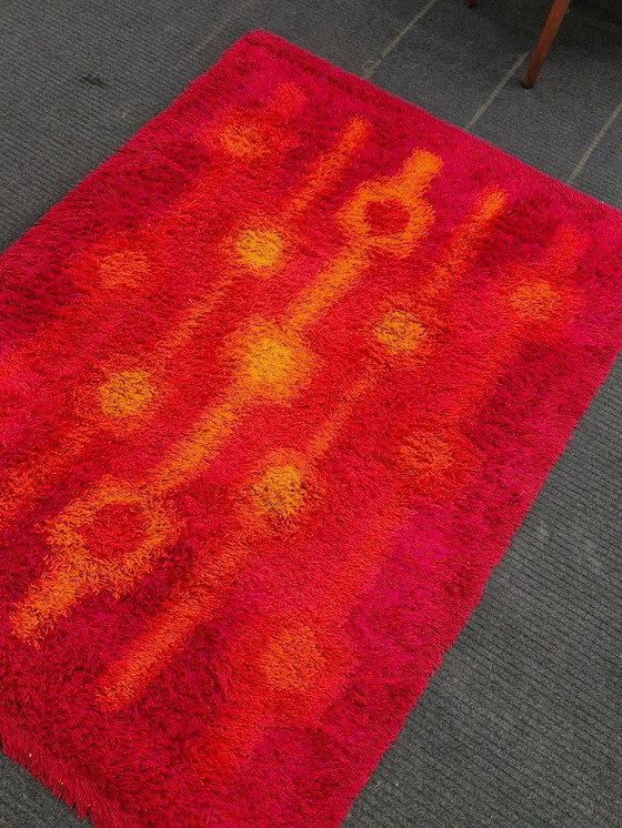 Image 1 of Vintage rug Desso 70s red/orange/yellow