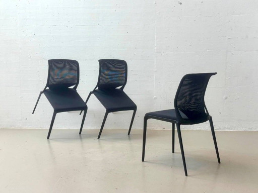 MedaSlim visitor chairs by Vitra – kuipstoelen, Metal, Vintage
