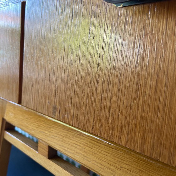 Image 1 of Vintage oak dressing table with mirror and matching stool